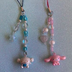 cinnamoroll couples matching phone charm keychains